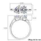 Designer Inspired - Luxuriant Diamond 950 Platinum IGI Certified Pear & Oval Cut Lab Grown Diamond Ring 2.04 Ct, Platinum wt. 4.67 Gms._8132885_4