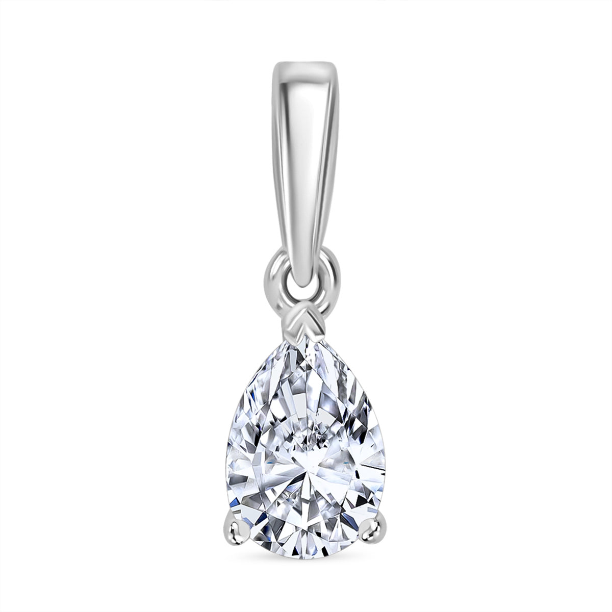 LUXURIANT 14K White Gold SGL Certified (VS/E-F) Pear Cut Lab Grown Diamond Pendant 8133015 0