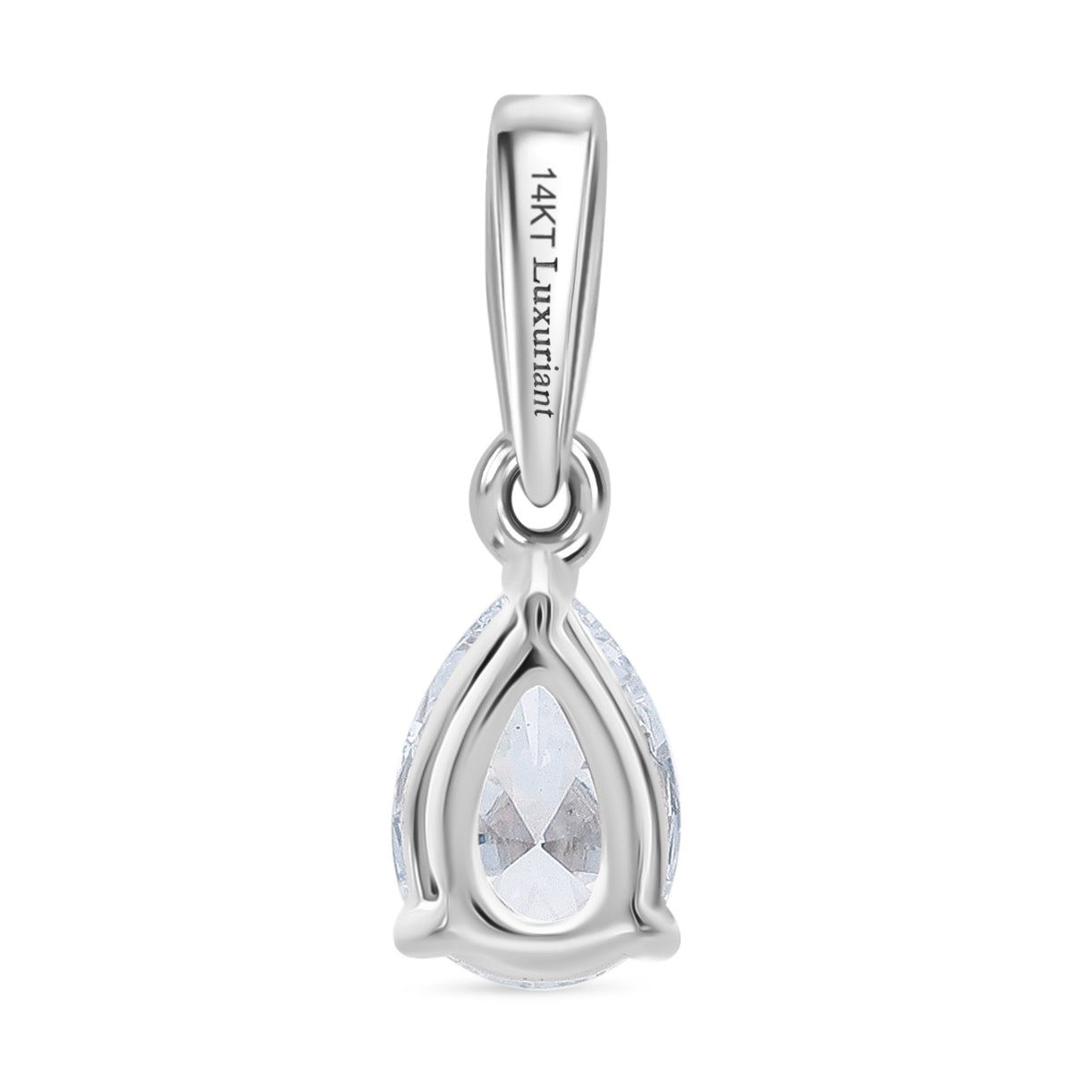 LUXURIANT 14K White Gold SGL Certified (VS/E-F) Pear Cut Lab Grown Diamond Pendant 8133015 4