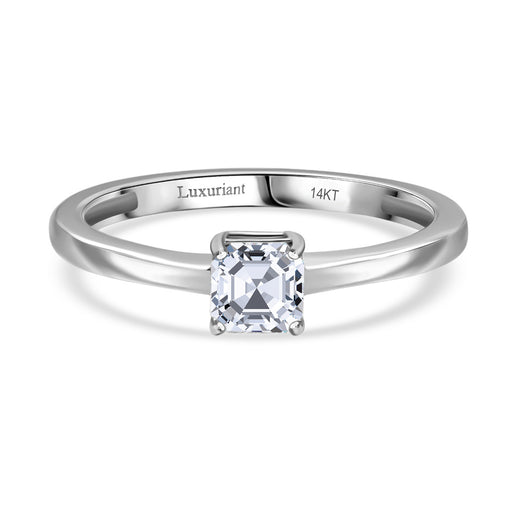 Luxuriant Diamond 14K White Gold SGL Certified Asscher Cut Lab Grown Diamond (VS/E-F) Solitaire Ring 0.50 Ct._8133144