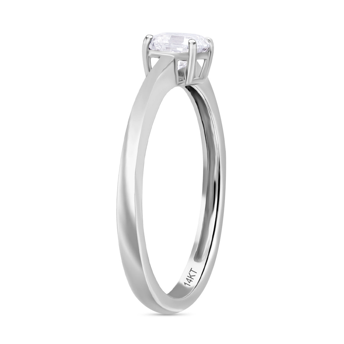 LUXURIANT 0.5 Ct. Lab Grown Diamond Asscher-Cut Solitaire Ring in 14K White Gold SI/G-H 8133144 3