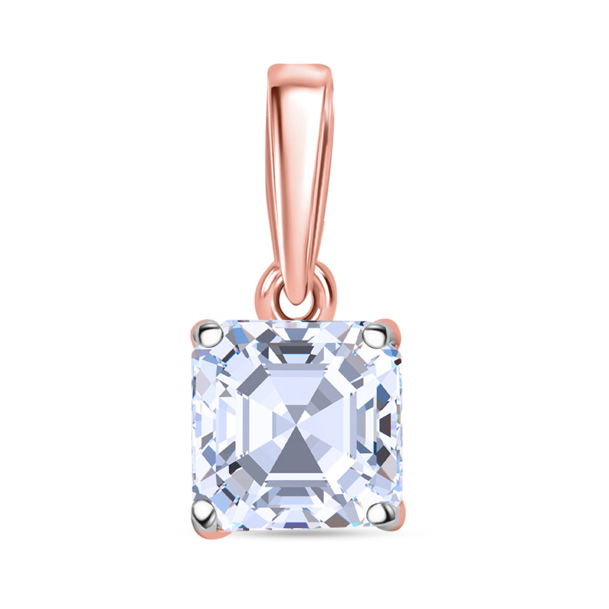 LUXURIANT 0.50 Ct. Lab Grown Diamond Solitaire Pendant in Vermeil Rose Gold Over Sterling Silver 8133234 0