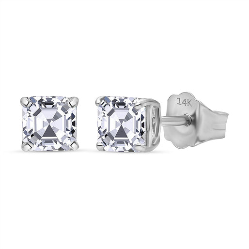Luxuriant Diamond Lab Grown Diamond Stud Push Back Earring in Sterling Silver
