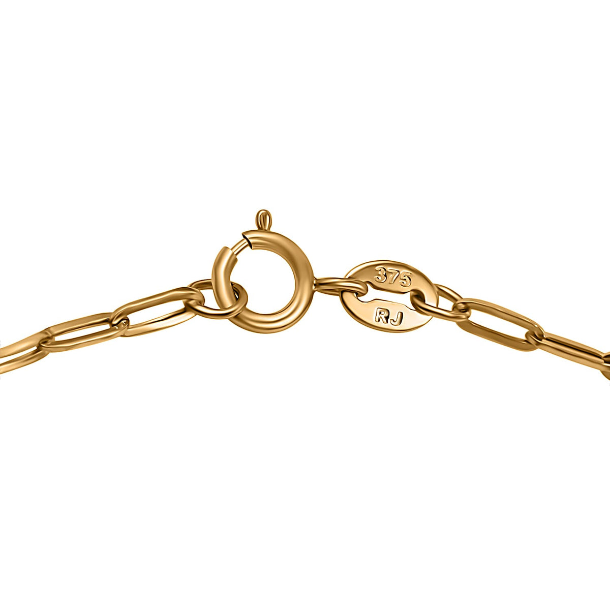 9K Yellow Gold Paper Clip Necklace with Spring Ring Clasp (Size - 18) 8133407 4