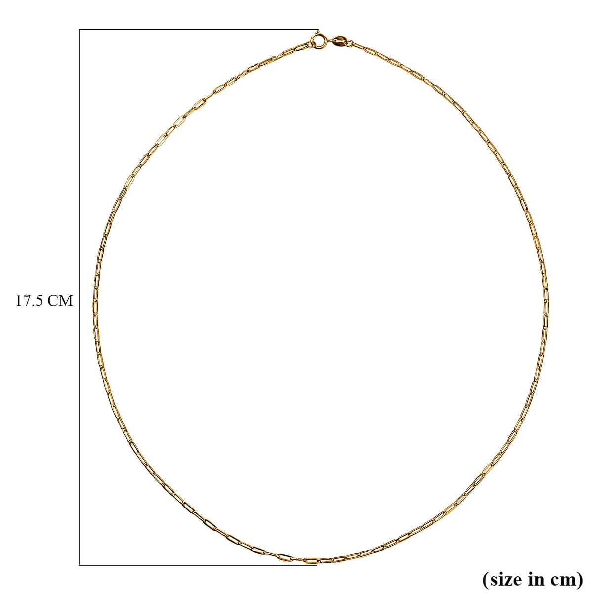 9K Yellow Gold Paper Clip Necklace with Spring Ring Clasp (Size - 18) 8133407 5