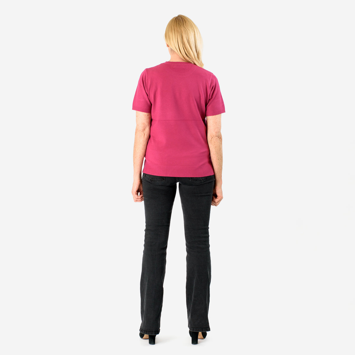 Emma Round Neck Solid Casual Top (Size 14) - Fuchsia V32563285 2