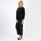La Marey Paisley Emboss Velvet Blouse (Size 10 - 12) - Black_8134058_2
