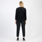 La Marey Paisley Emboss Velvet Blouse (Size 10 - 12) - Black_8134058_4