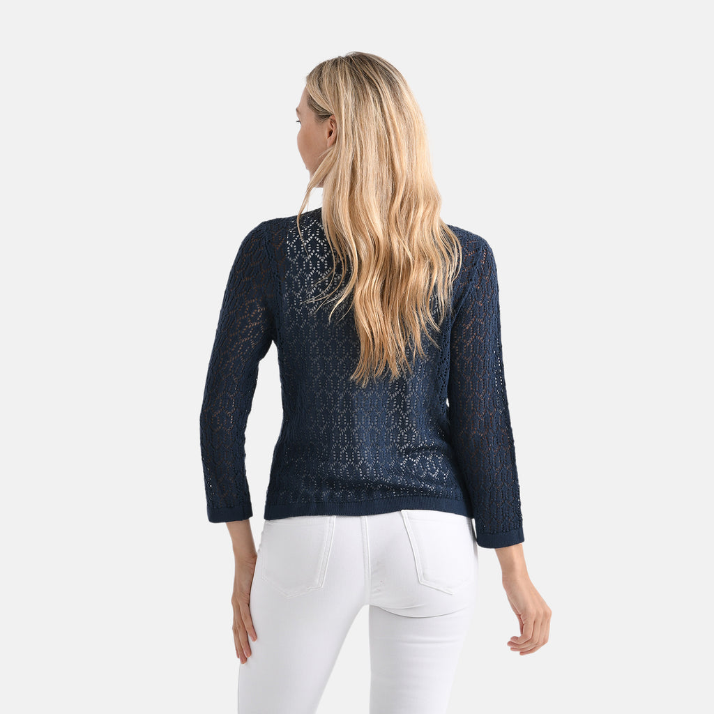 La Marey Lace Cardigan (Size L, Fit 16 To 18) - Navy Blue_8134796_2