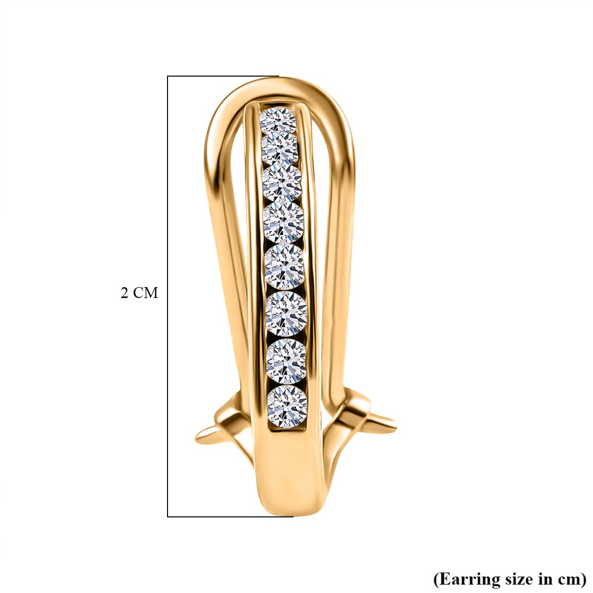 LUXURIANT Lab Grown Diamond (SI-G/H) J Hoop Half Hoop Earring in 18K Vermeil Yellow Gold Plated Sterling Silver 8135393 5