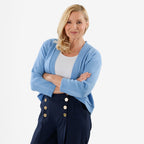 Pure And Natural Acrylic Cardigan (Size L to XL) - Blue_8137503_3