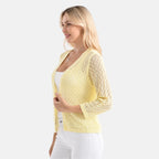 LA MAREY Womens Lace Bolero (Size L, 16-18) - Cheese White_8138437_2