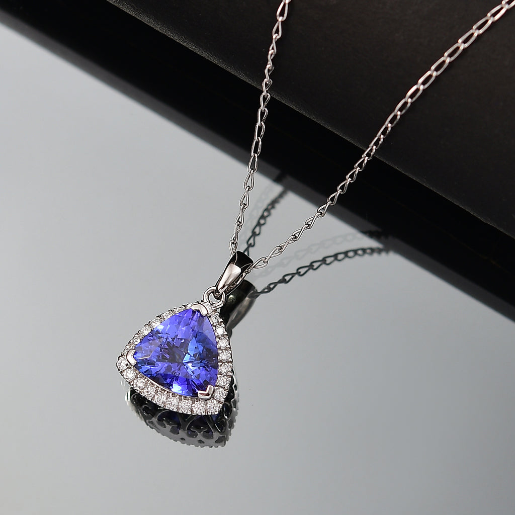 Rhapsody 950 Platinum AAAA Tanzanite White Diamond EF, VS Solitaire Pendant, Platinum Wt.3 Gms  3.100  Ct._8144450_1