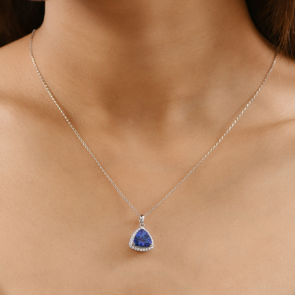 Rhapsody 950 Platinum AAAA Tanzanite White Diamond EF, VS Solitaire Pendant, Platinum Wt.3 Gms  3.100  Ct._8144450_2