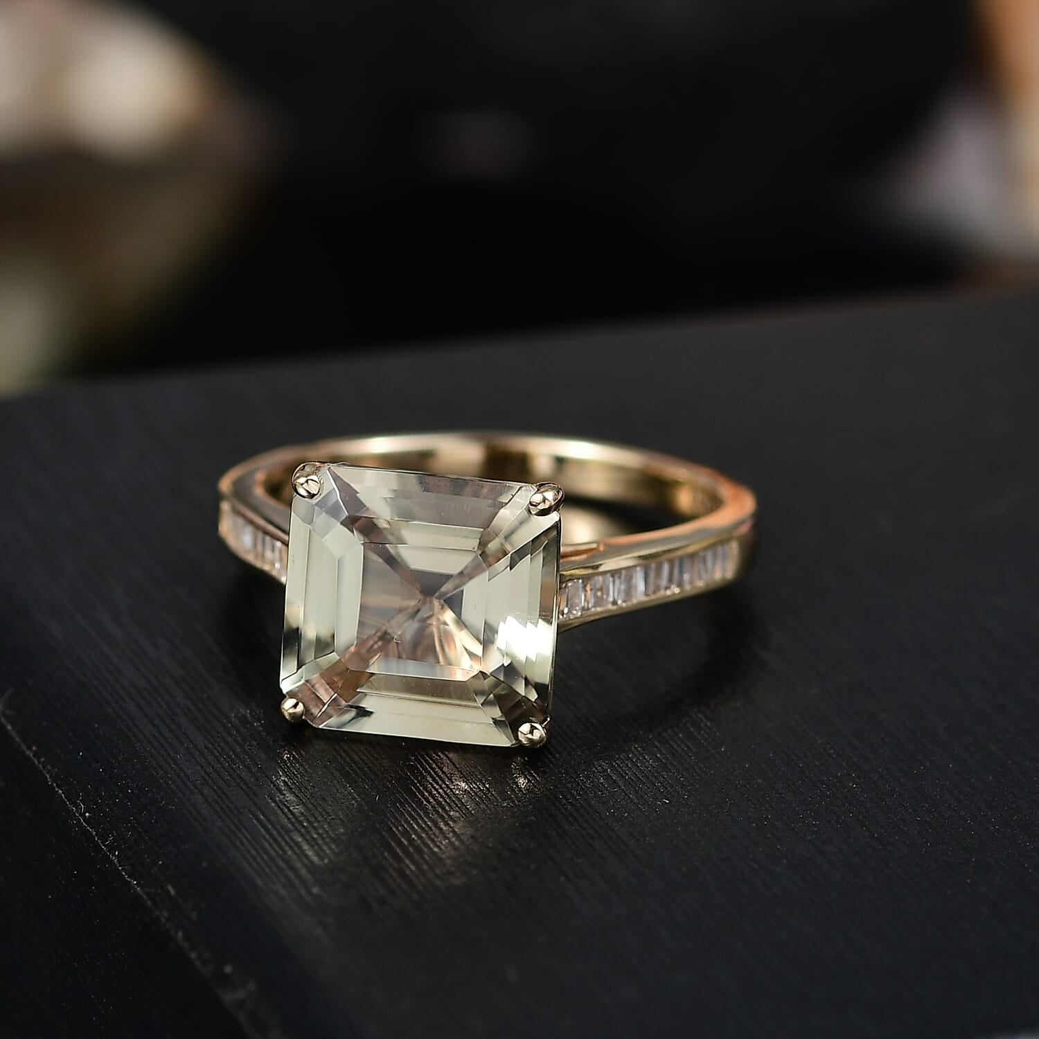 Certified &amp; Appraised LUXORO 14K Yellow Gold AAA Turkizite, White Diamond Ring 8144491 2