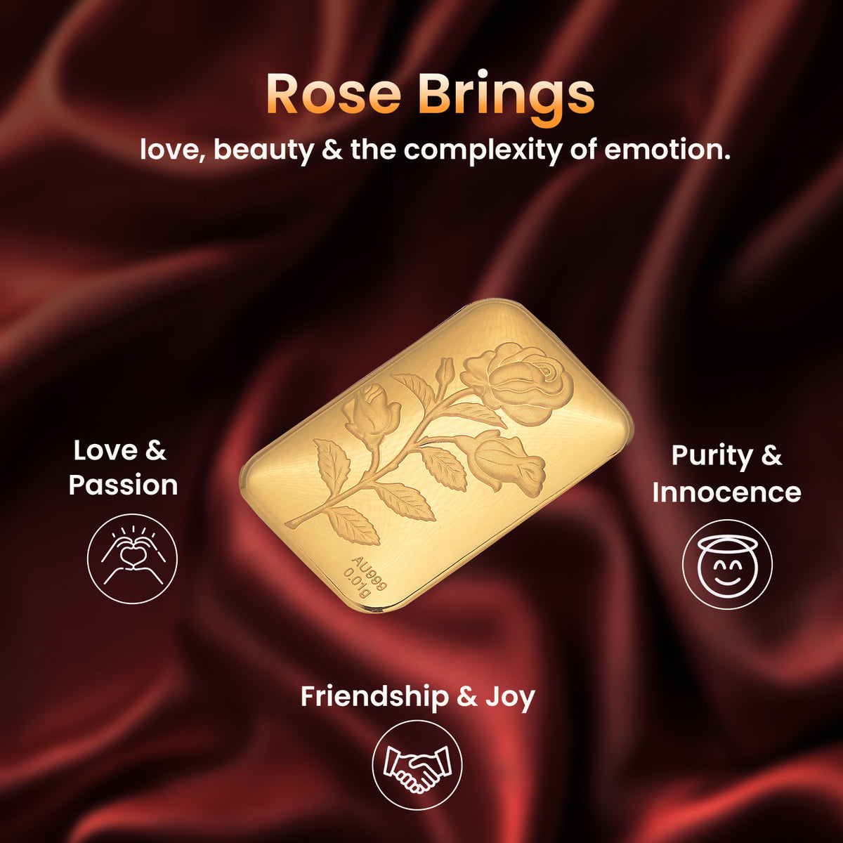 Biggest Gold Deal - 24K Yellow Gold Embossed Rose (39.65X25.90 MM) 8145875 2