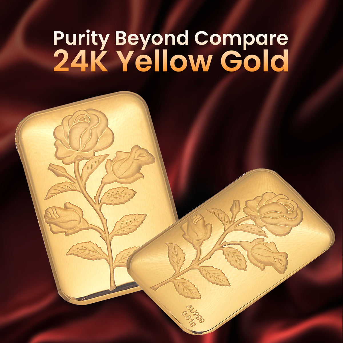 Biggest Gold Deal - 24K Yellow Gold Embossed Rose (39.65X25.90 MM) 8145875 3