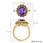 Moroccan Amethyst, Rhodolite Garnet, Natural Chrome Diopside Solitaire Ring in 18K YG VermeilSterling Silver  4.281  Ct._8148164_5
