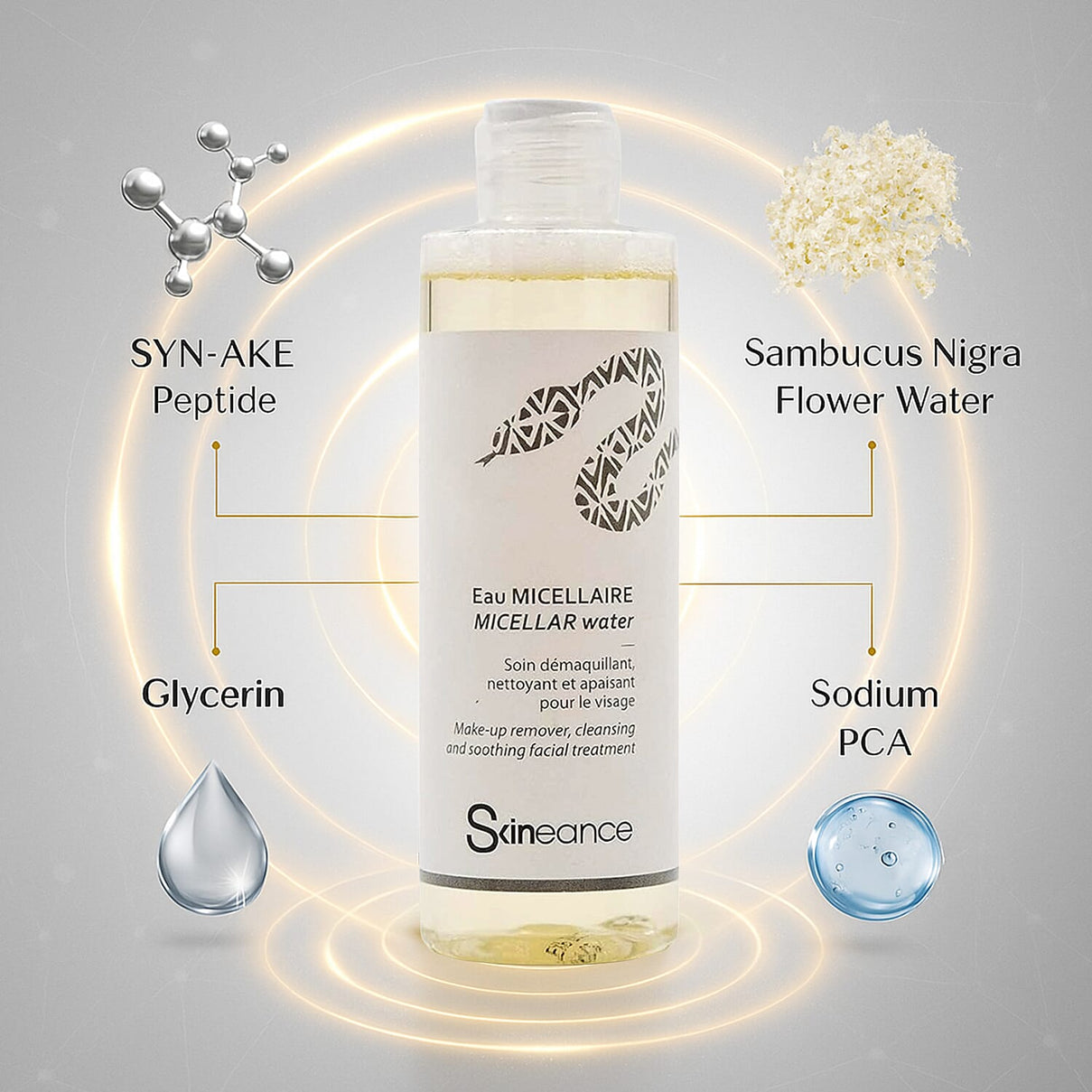SKINEANCE Snake Venom Micellar Water Cleanser 200ml 8149157 2