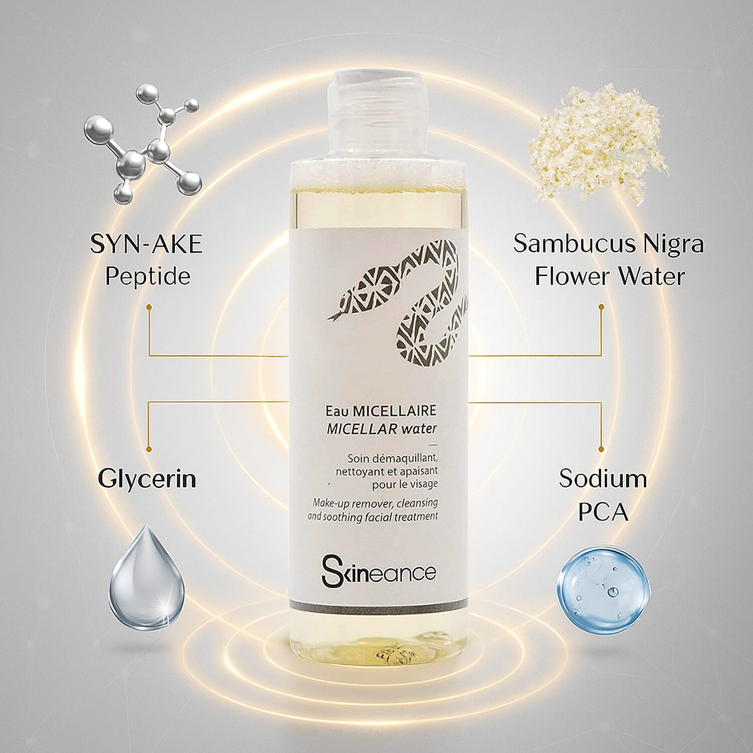 SKINEANCE Snake Venom Micellar Water Cleanser 200ml 8149157 2