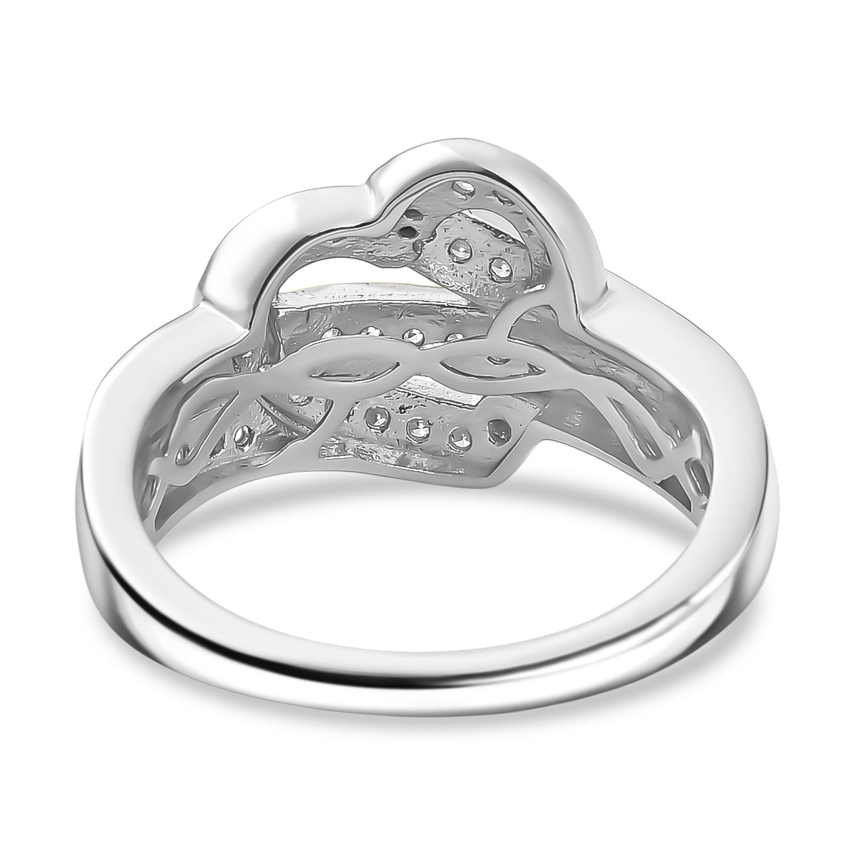 LUXURIANT 0.5 Ct. Lab Grown Diamond Heart Ring in 18K Vermeil Yellow and Rose Gold Plated and Rhodium Overlay Sterling Silver (SI G/H) 8149860 5