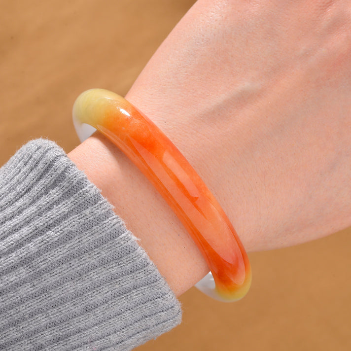 Bi Colour Jadeite Jade Bangle (Size 7.5) 250.00 Ct. 8151164 2