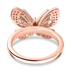White Diamond Butterfly Ring in 18K Vermeil Rose Gold Plated Sterling Silver_8151650_4