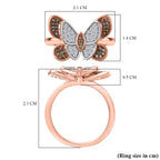 White Diamond Butterfly Ring in 18K Vermeil Rose Gold Plated Sterling Silver_8151650_5