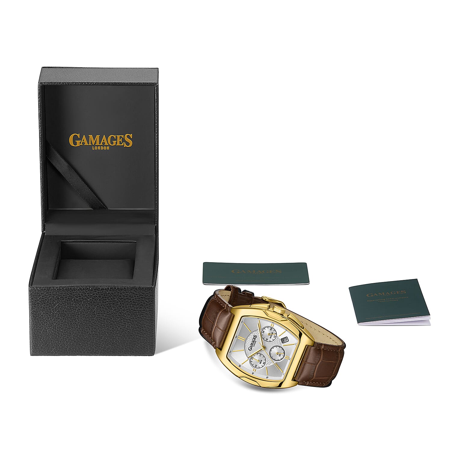 Gamages Of London Limited Edition Hand Assembled Cochrane Fortis Mechanical Quartz Gold White Mens watch 8152359 4