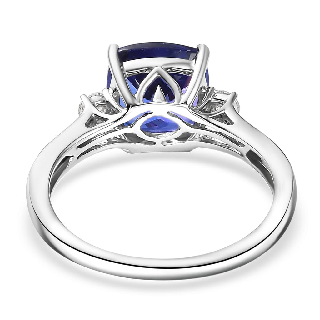 Rhapsody 950 Platinum AAAA Tanzanite White Diamond VS-EF Main Stone With Side Stone Ring, Platinum Wt.5.28 Gms  3.891  Ct._8152882_4