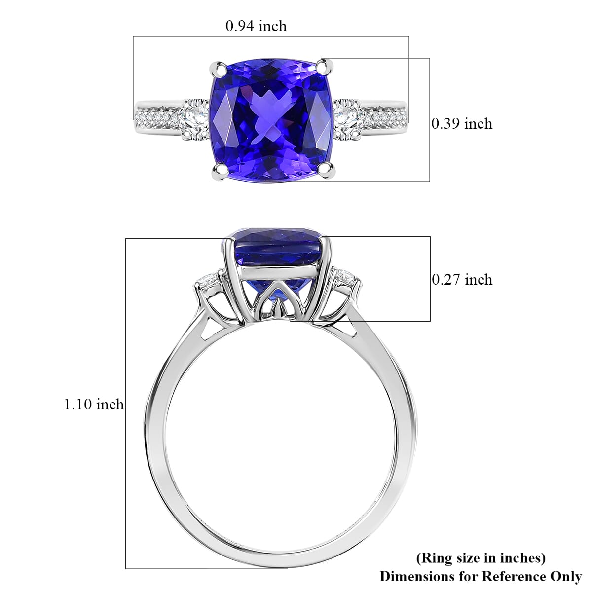 Appraised &amp; Certified RHAPSODY 950 Platinum AAAA Tanzanite, White Diamond VS-EF Ring, 3.89 Ct. 8152882 5