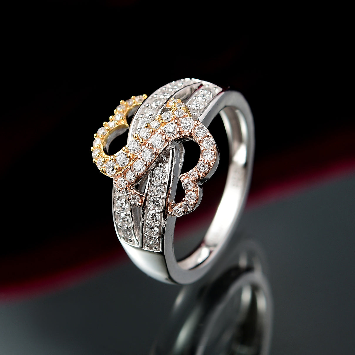 0.5 Ct (Sz- S) Luxuriant Diamond Lab Grown Diamond (SI-G-H) Ring in 18K Vermeil &amp; Rose Gold Plated a 8154188 2