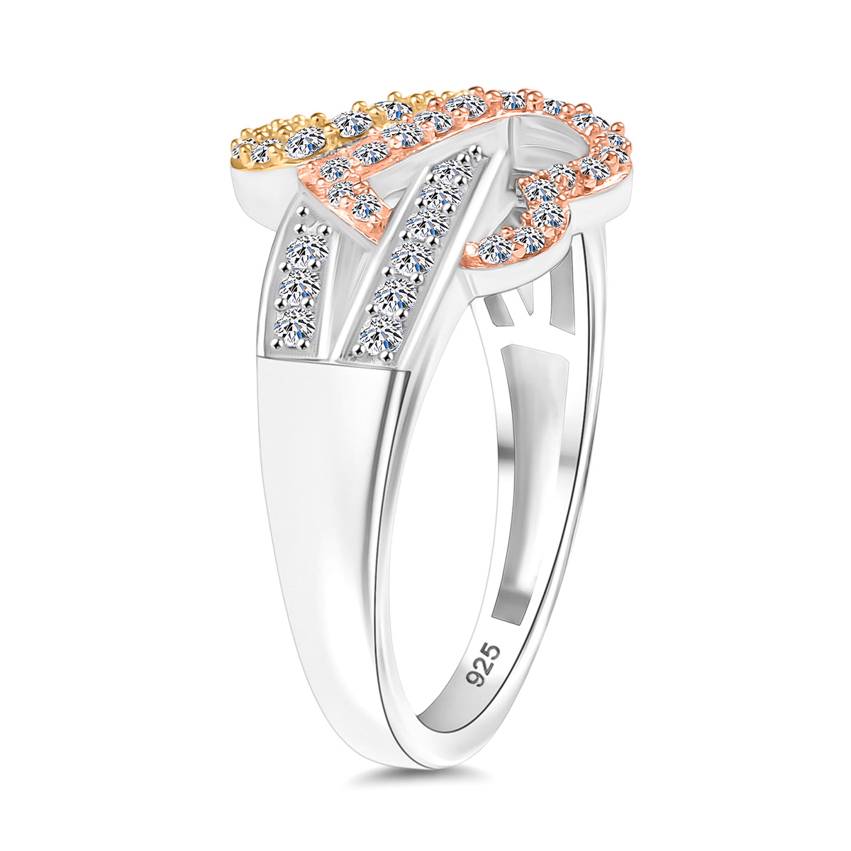 0.5 Ct (Sz- S) Luxuriant Diamond Lab Grown Diamond (SI-G-H) Ring in 18K Vermeil &amp; Rose Gold Plated a 8154188 4