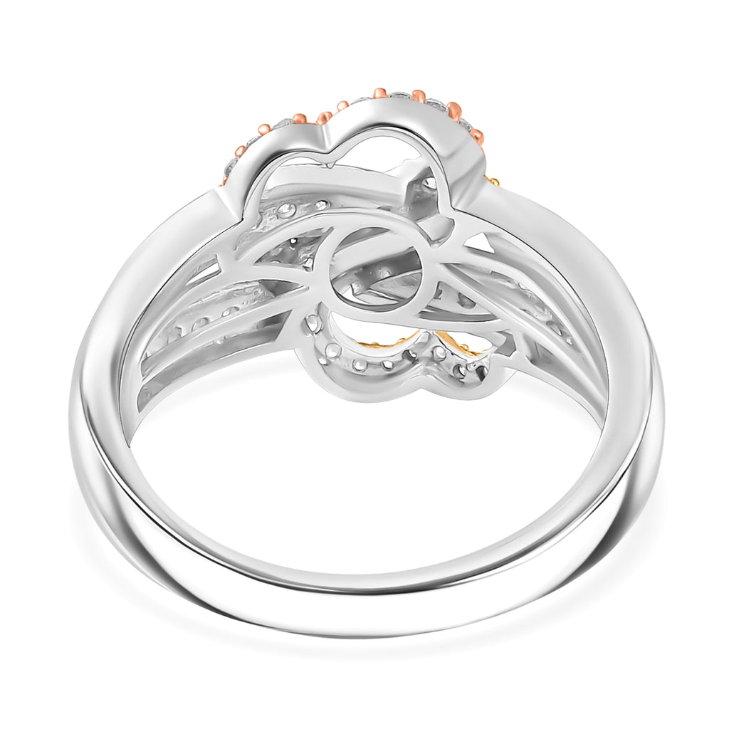 Luxuriant Diamond Lab Grown Diamond (SI-G/H) Ring in 18K Vermeil & Rose Gold Plated and Rhodium Ovelay Sterling Silver_8154188_4