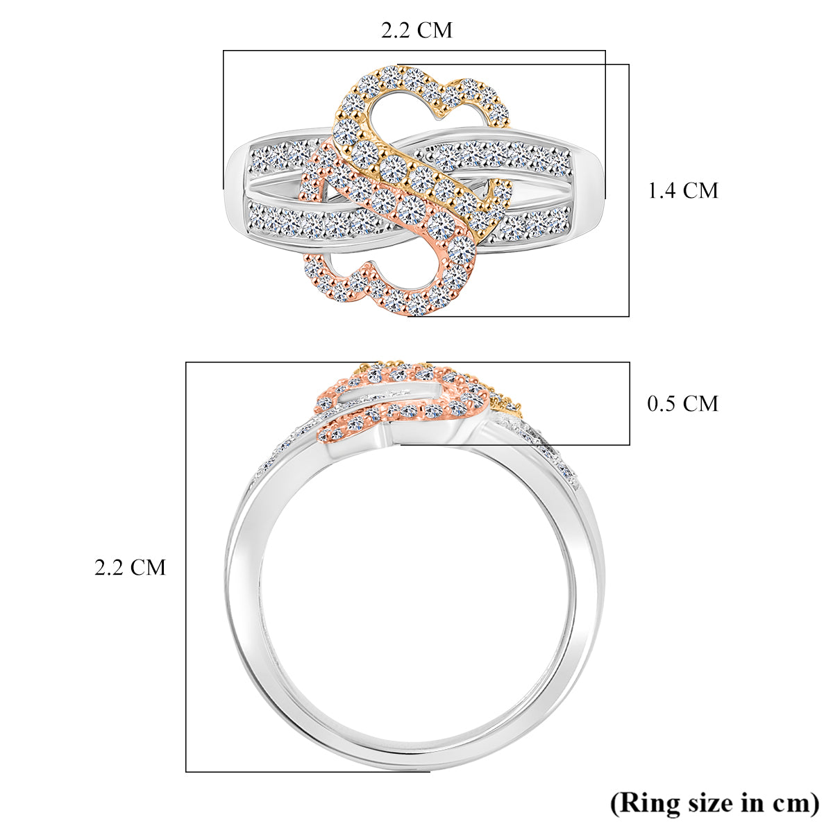 0.5 Ct (Sz- S) Luxuriant Diamond Lab Grown Diamond (SI-G-H) Ring in 18K Vermeil &amp; Rose Gold Plated a 8154188 6