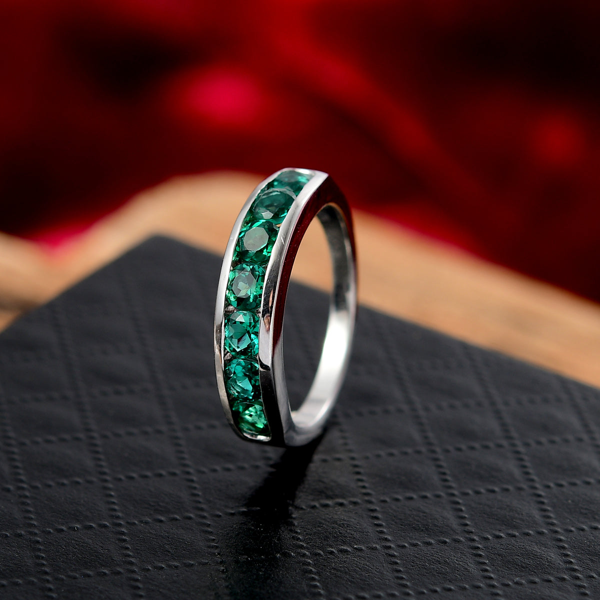First Time Ever- Lab Grown Emerald Ring in Platinum Overlay Sterling Silver 1.25 Ct. 8155429 8
