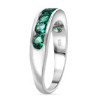Lab Grown Emerald Channel Set Ring in Platinum Overlay Sterling Silver 1.14 Ct._8155429_3
