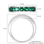 Lab Grown Emerald Channel Set Ring in Platinum Overlay Sterling Silver 1.14 Ct._8155429_5