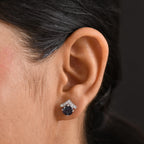 Luxuriant 9K White Gold AGI Certified AAA Lab Grown Alexandrite & (SI-G/H) Lab Grown Diamond Solitaire Stud Push Post Earring 3.54 Ct._8155623_2