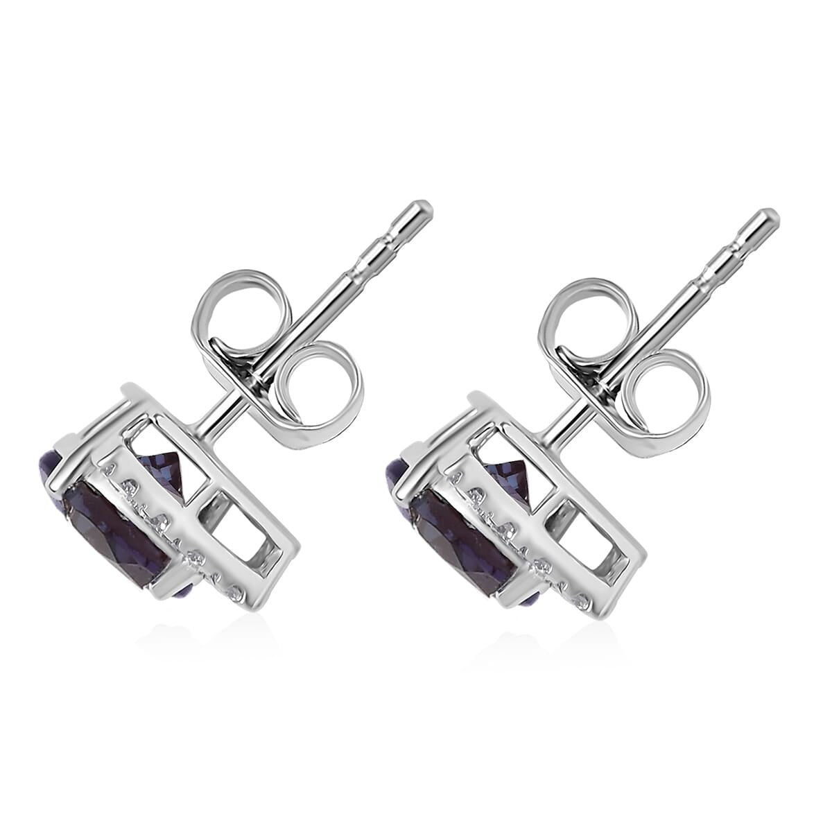 LUXURIANT AGI Certified 3.5 Ct. AAA Lab Grown Alexandrite, Lab Grown Diamond SI G-H Solitaire Earring in 9K White Gold 8155623 5