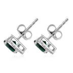 Luxuriant 10K White Gold AAA Lab Grown Emerald, Lab Grown Diamond GH, SI Solitaire Stud Push Post Earring, Gold Wt.1.7 Gms  2.506  Ct._8155624_4