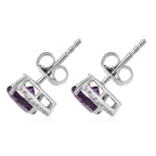 Luxuriant 10K White Gold AAA Lab Grown Color Change Sapphire, Lab Grown Diamond GH, SI Solitaire Stud Push Post Earring, Gold Wt.1.98 Gms  3.932  Ct._8155625_4
