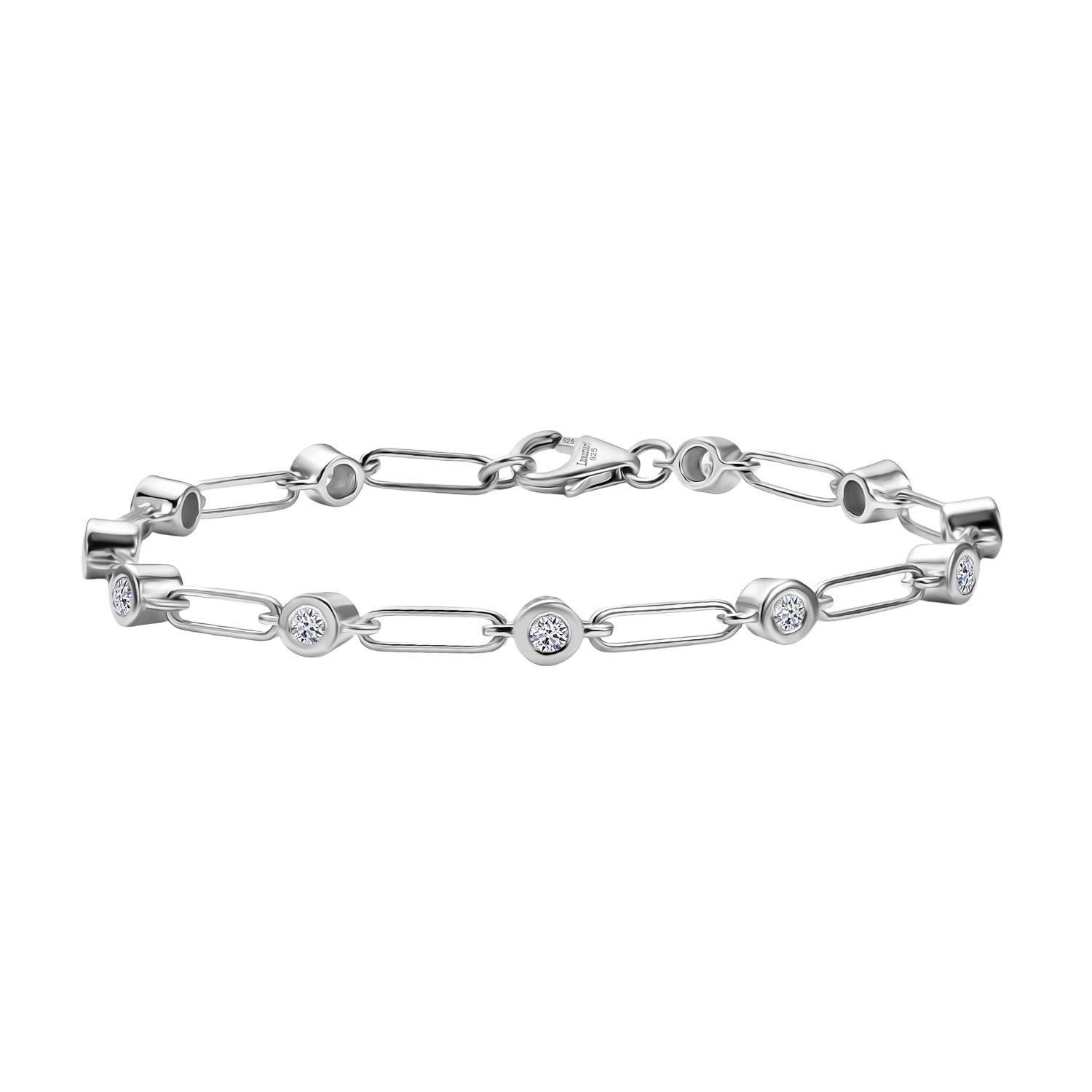 LUXURIANT 1 Ct. Lab Grown Diamond (SI-G-H) Bracelet in Rhodium Overlay Sterling Silver 7.5 Inch 8156667 0