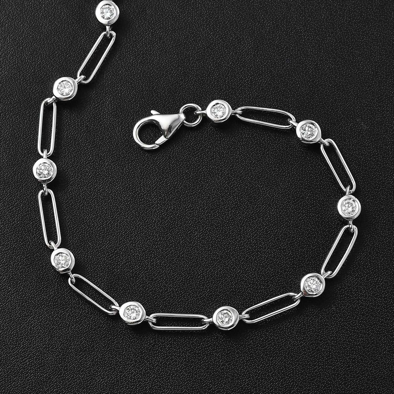 LUXURIANT 1 Ct. Lab Grown Diamond (SI-G-H) Bracelet in Rhodium Overlay Sterling Silver 7.5 Inch 8156667 2