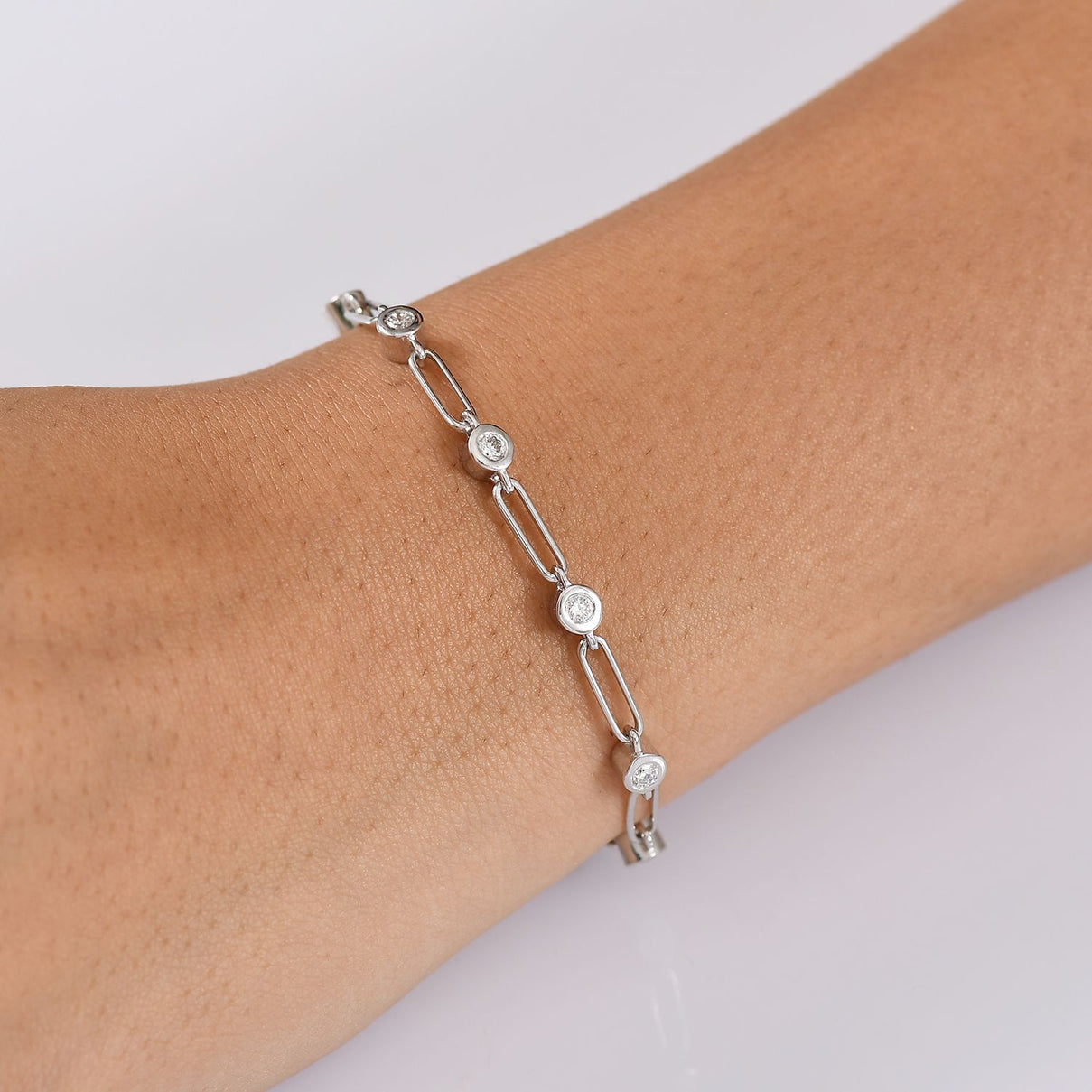 LUXURIANT 1 Ct. Lab Grown Diamond (SI-G-H) Bracelet in Rhodium Overlay Sterling Silver 7.5 Inch 8156667 3