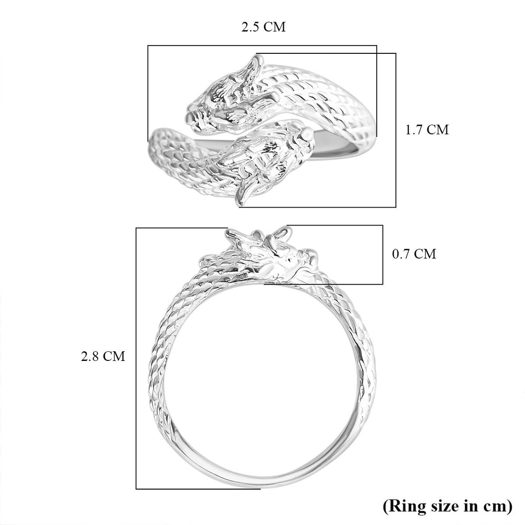Royal Bali Collection - Sterling Silver Dragon Ring, Silver Wt. 5.41 Gms._8157750_5