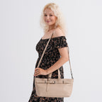 Vicenza 2025 Autumn/Winter Collection - Genuine Leather Belt-detail Crossbody Bag with Detachable Shoulder Strap - Oatmeal_8158443_1