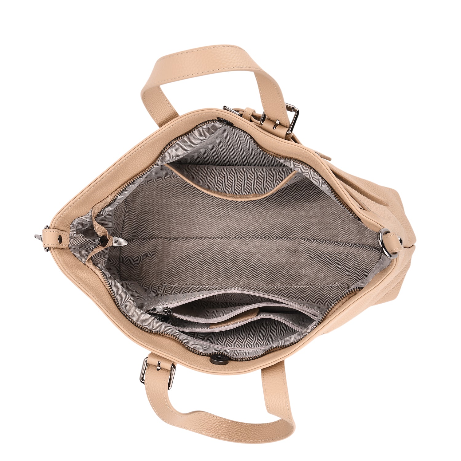 Vicenza 2025 Autumn/Winter Collection - Genuine Leather Belt-detail Crossbody Bag with Detachable Shoulder Strap - Oatmeal V32530656 6