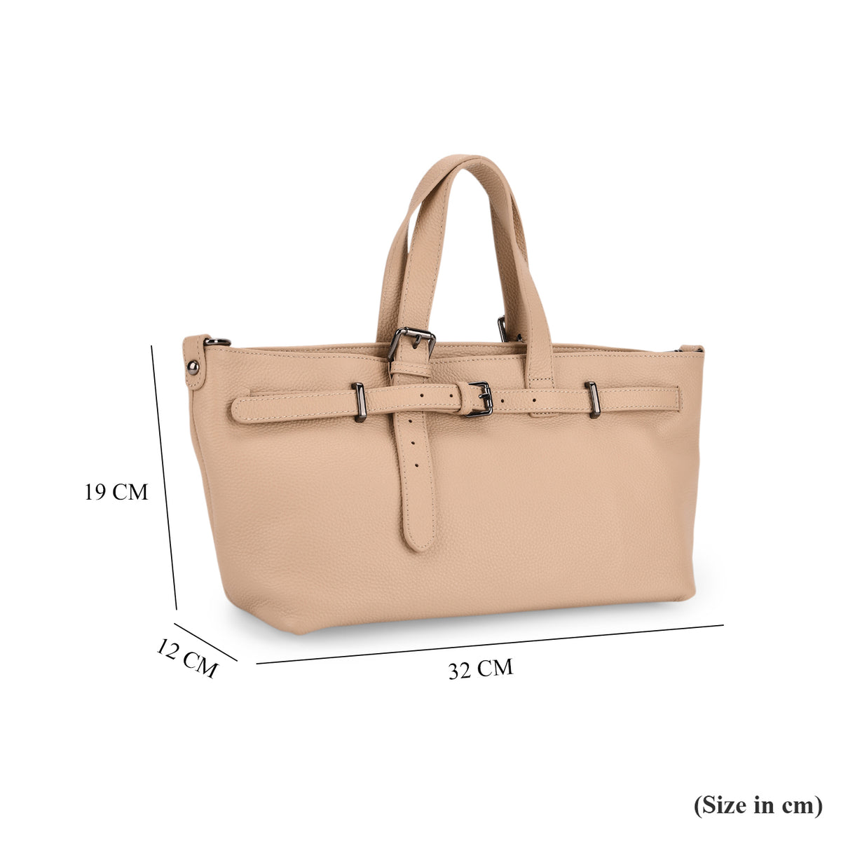 Vicenza 2025 Autumn/Winter Collection - Genuine Leather Belt-detail Crossbody Bag with Detachable Shoulder Strap - Oatmeal V32530656 8