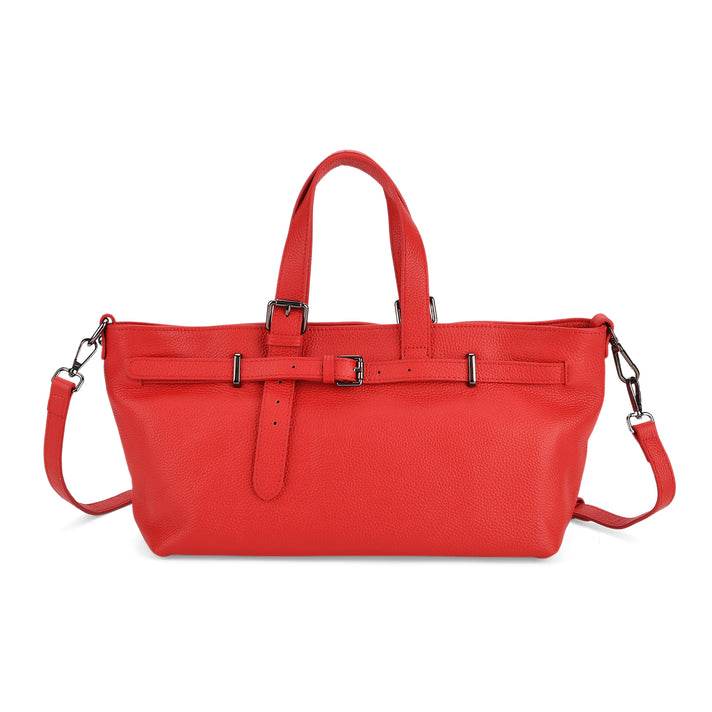 Autumn/Winter Collection - Genuine Leather Belt-detail Crossbody Bag with Detachable Shoulder Strap - Cornflower 8158445 1